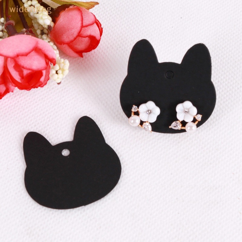 Set 100 Thẻ Giấy Các Tông Hình Mèo Dùng Để Trưng Bày Bông Tai / Vòng cổ DIY