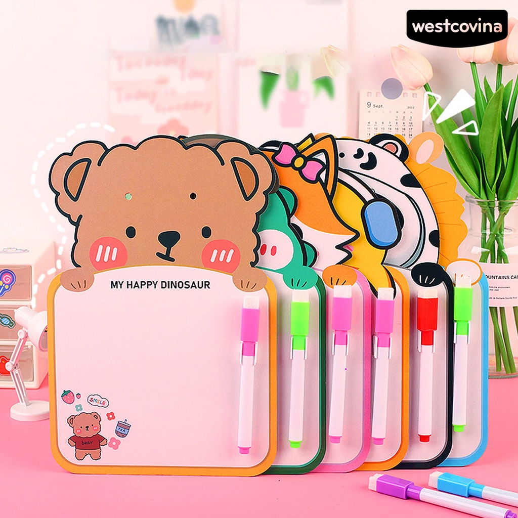 [WSTN]✎Bảng Vẽ Hình Động Vật Dễ Thương Có Thể Xóa Được Và Tái Sử Dụng Cho Trẻ Em