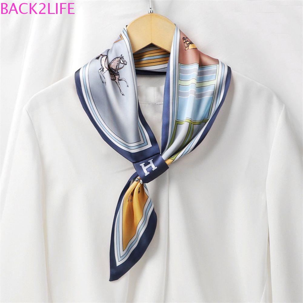 BACK2LIFE Set 2 Băng Đô Cài Tóc Lụa In Họa Tiết Hoa / Chữ Phong Cách Vintage Hàn Quốc Cho