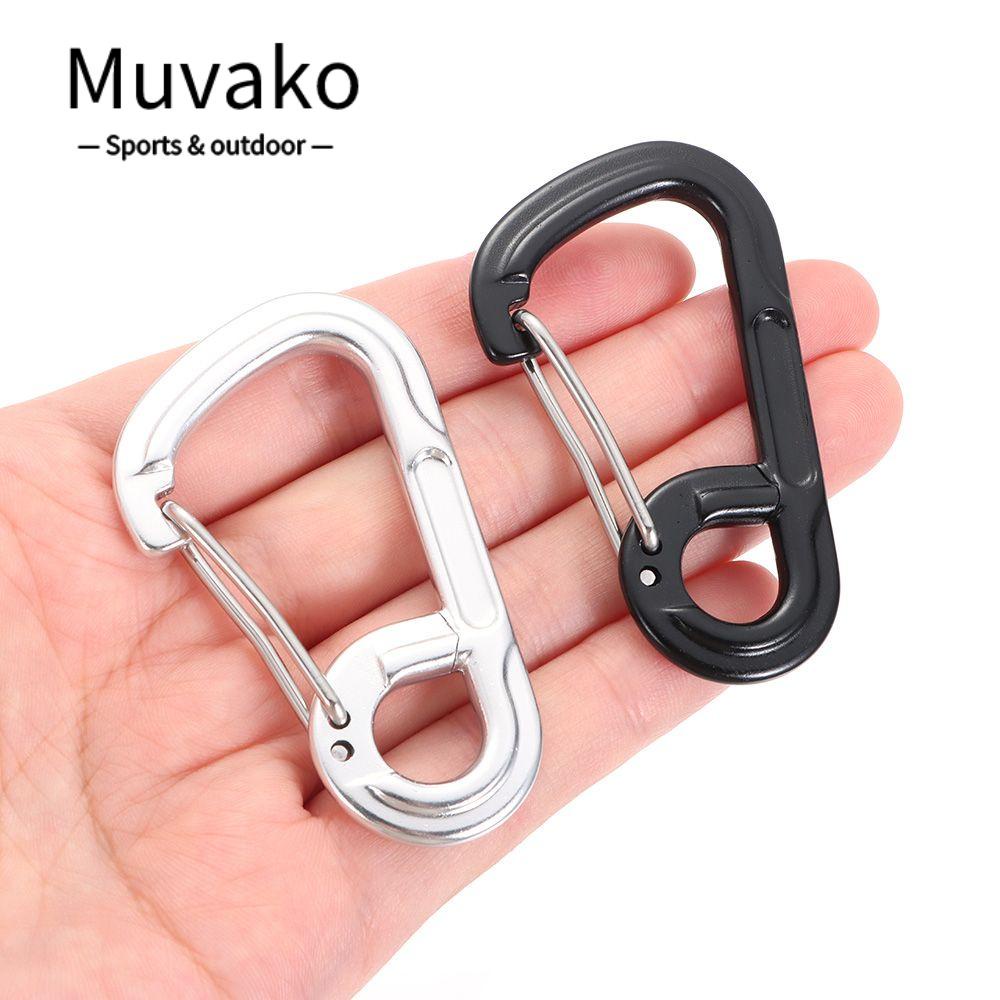 MUVAKO Set 2 Móc Khóa Leo Núi Bằng Hợp Kim Nhôm Màu Đen / Bạc