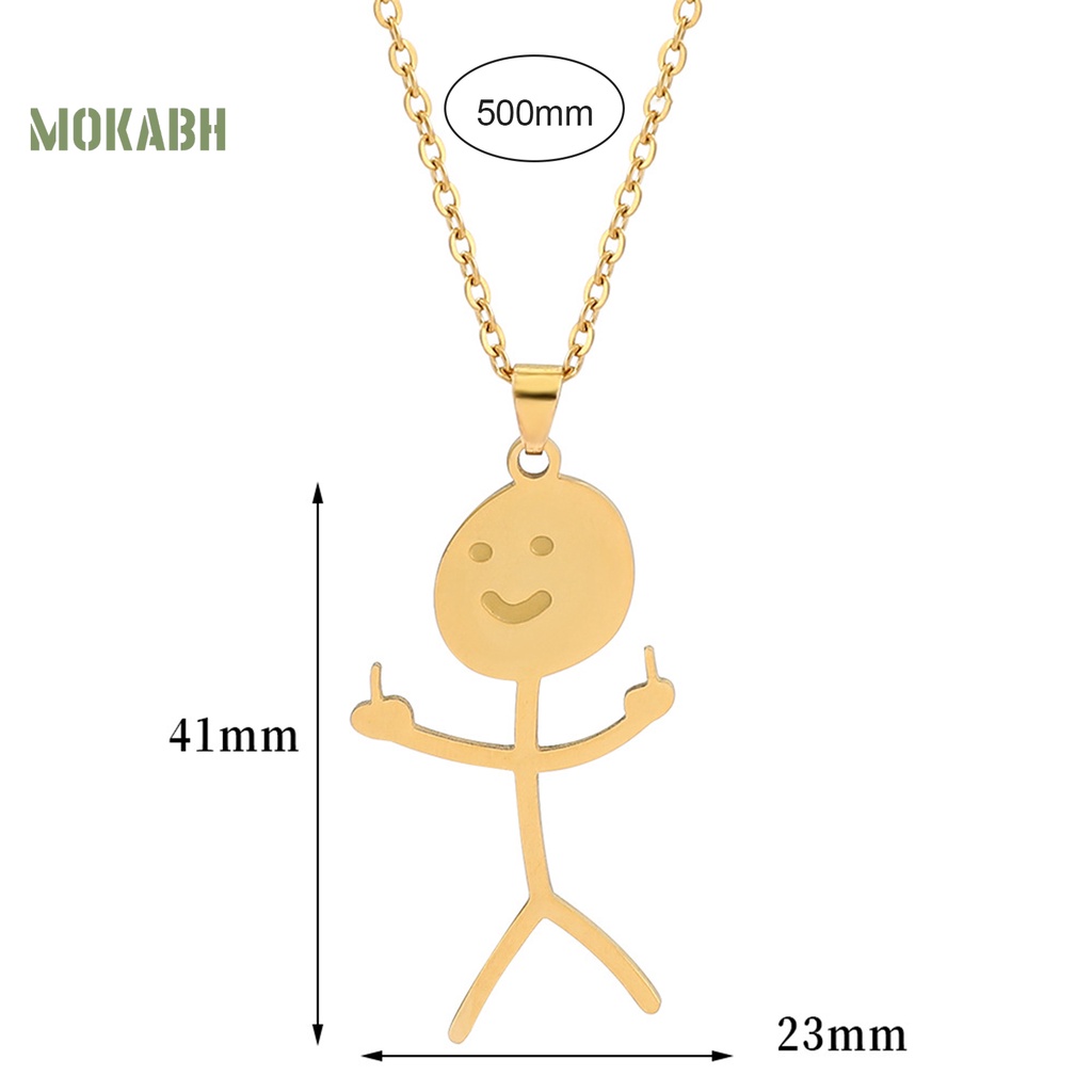 Vòng cổ Bằng Thép Không Gỉ Mạ Điện Họa Tiết Hình Học Vui Nhộn Thời Trang Cho Nam Và Nữ