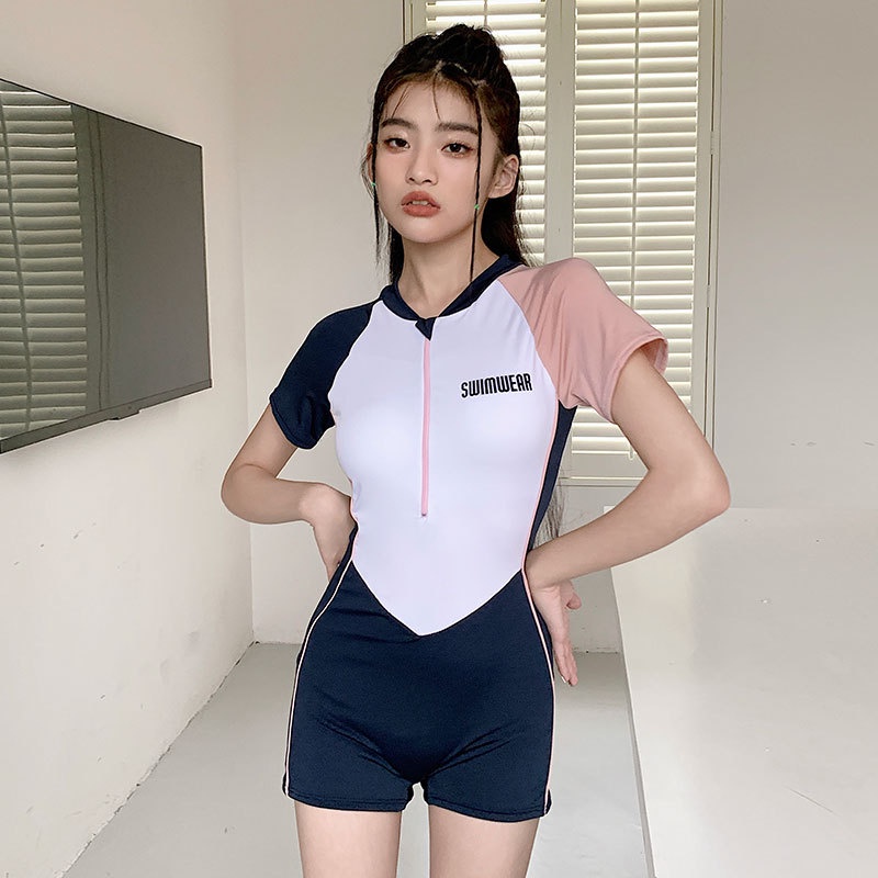 Bikini ra khơi 2 chiếc váy kín đáo có SIZE - áo tắm nữ ngắn tay AA7533