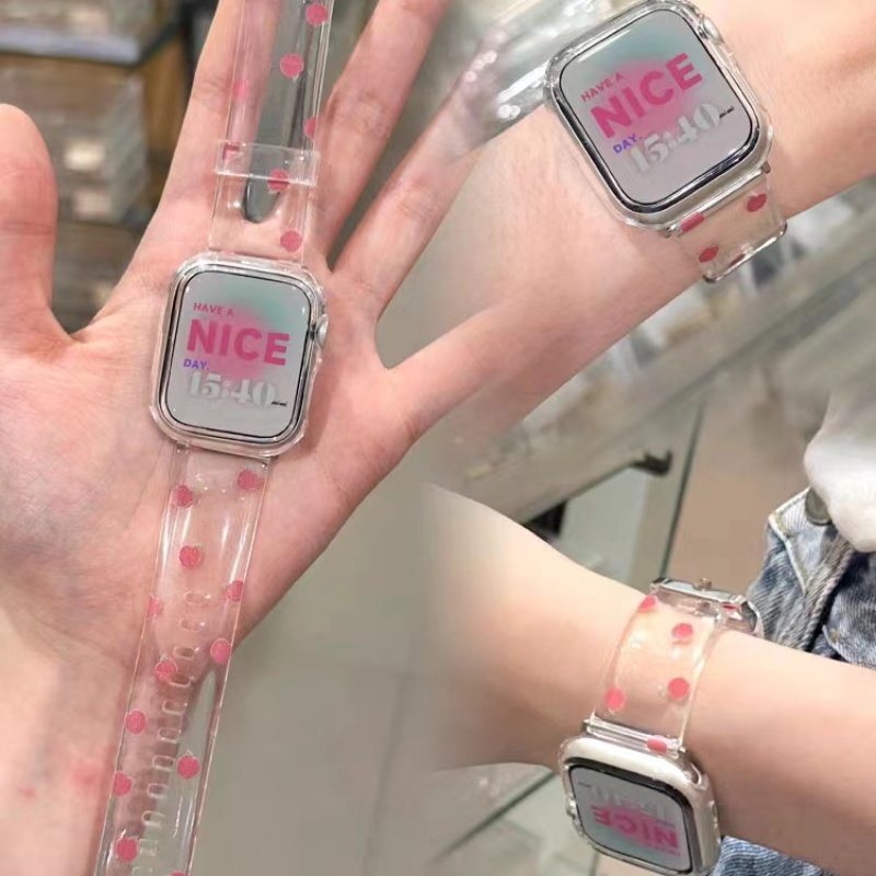 Dây Đeo Đồng Hồ Bằng silicone Trong Suốt Cho iwatch Ultra 49mm 45mm 44mm 42mm 41mm 40mm 38mm 7 se 3 4 5 6 8