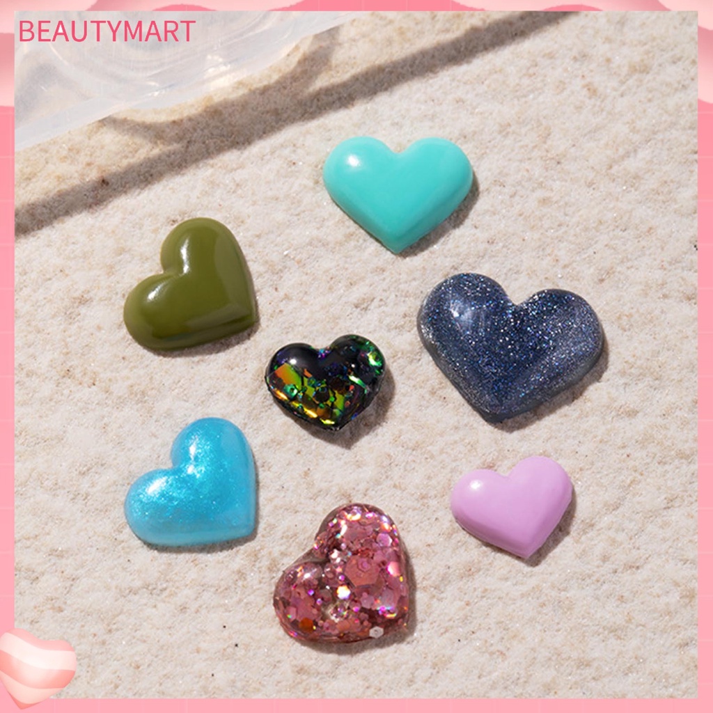 1 Bộ Khuôn Làm Móng Bằng Silicon Siêu Mềm Tái Sử Dụng Linh Hoạt Hình Trái Tim Dễ Dàng Tẩy Rửa