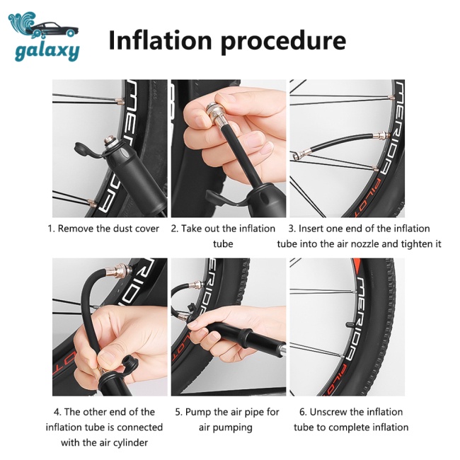 Galaxy Ống Bơm Xe Đạp Mini Cầm Tay Tiện Lợi