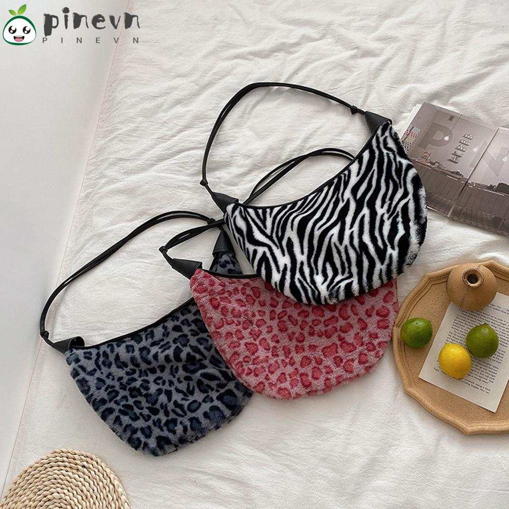 PINEVN Túi Đeo Chéo Phủ Lông Cỡ Lớn Thời Trang Sành Điệu Dành Cho Nữ