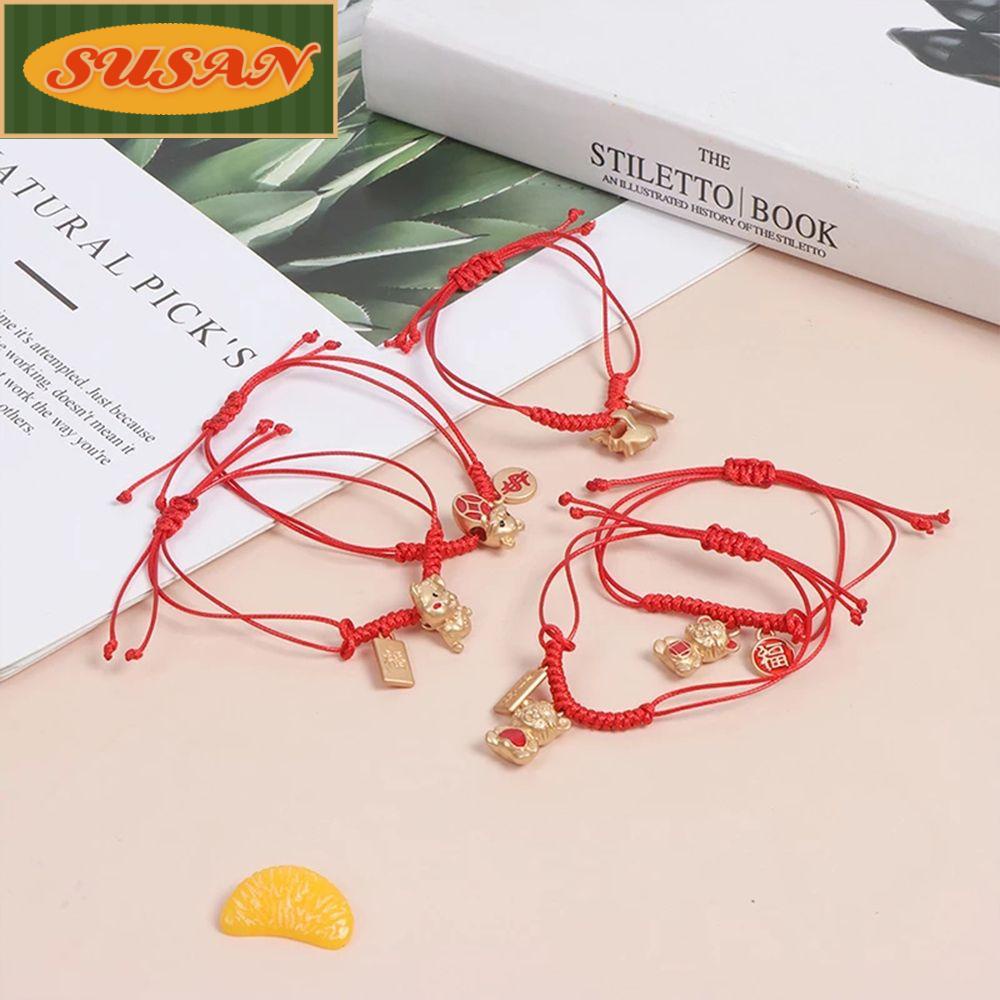 SUSANS Vòng Tay Dây Thừng Thủ Công Có Thể Điều Chỉnh Trang Trí Năm Mới 2022