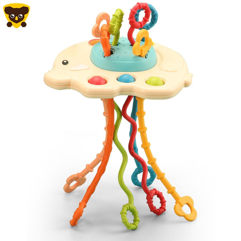 Đồ Chơi Dây Kéo Hình Voi Bằng Silicone Cấp Thực Phẩm Cho Bé SHOPCYC2677