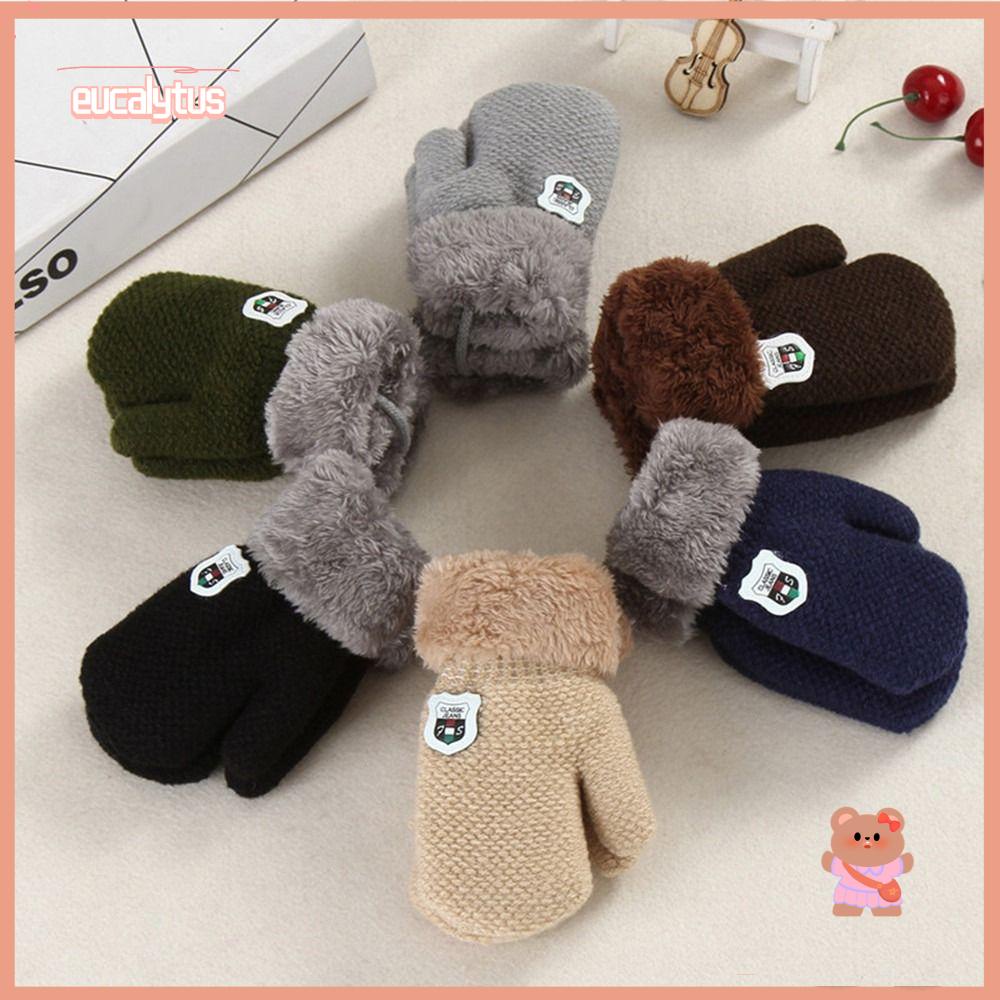EUTUS Găng Tay Dày Mềm Mại Đeo Cổ Cho Bé 2-9 Tuổi