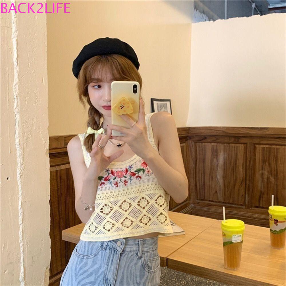 BACK2LIFE Áo Hai Dây Chất Liệu Cotton Co Giãn Thoáng Khí Cho Nữ