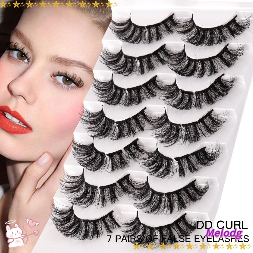 MELODG Set 7 Cặp Lông Mi Giả Nhiều Lớp Trang Điểm Tự Nhiên