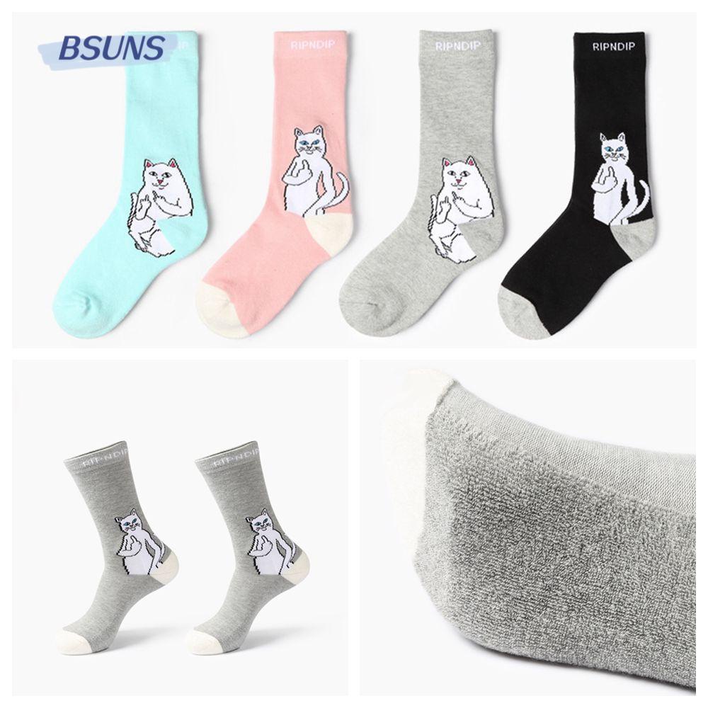 BSUNS Tất Mắt Cá Chân Giữ Ấm Hình Mèo Hoạt Hình