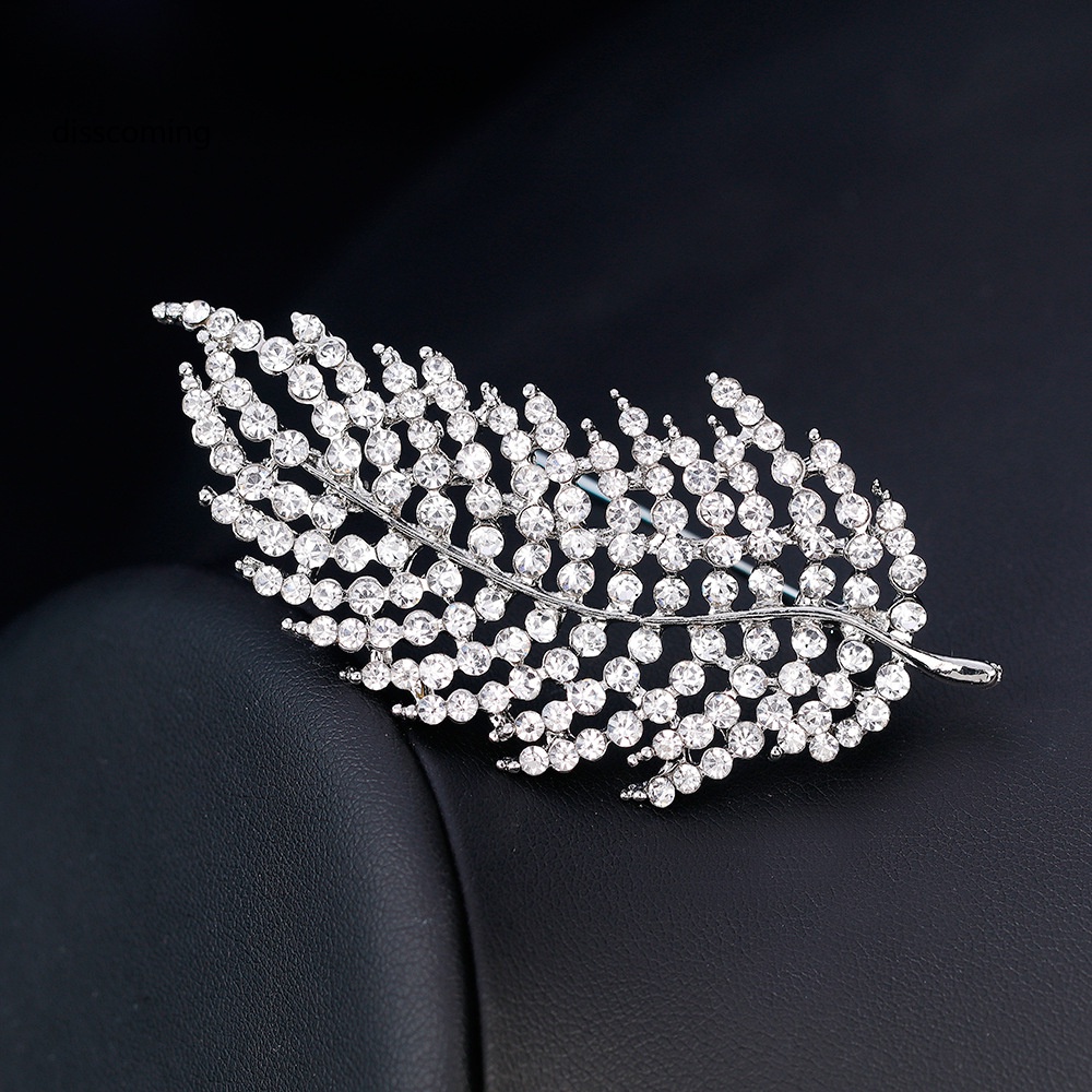 Đầm Nữ Kiểu Dáng Thời Trang Thanh Lịch| Ghim Cài Áo Hình Chiếc Lá Đính Đá Pha Lê Toàn Diện