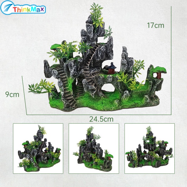 Hòn Non Bộ Hai Mặt Bằng Nhựa Resin Trang Trí Bể Cá