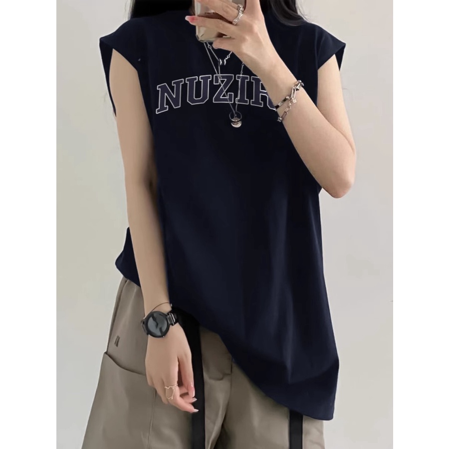 NRVP Áo Thun Nữ Không Tay 100% Cotton Thời Trang Hàn Quốc