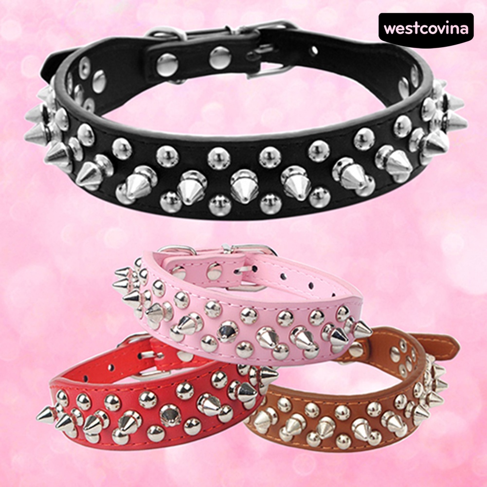 [COD]♞Vòng Cổ Đinh BằNg Da Cho Thú Cưng