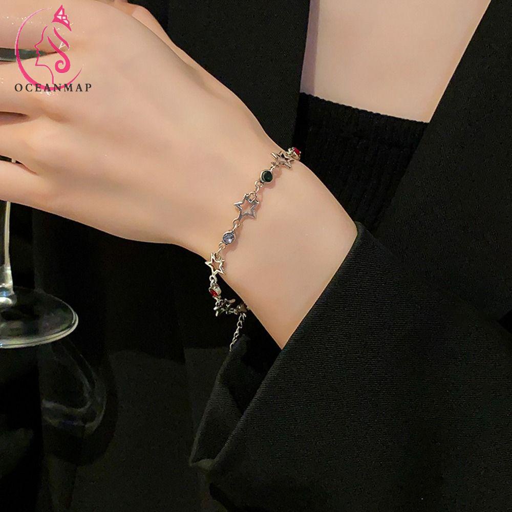 Vòng Tay Hợp Kim Y2K Đính Đá Nhiều Màu Sắc Tùy Chỉnh Thời Trang Cho Nữ