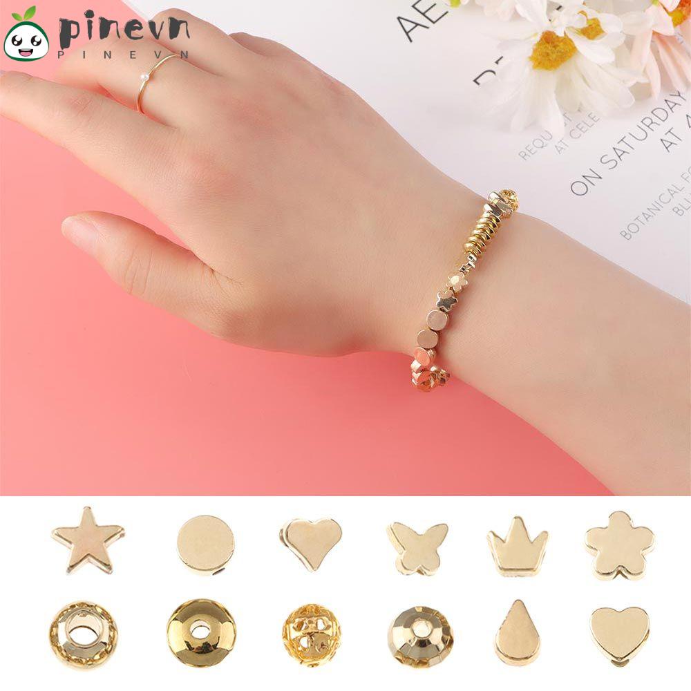 PINEVN Set 100 Hạt Xỏ Lỗ Hình Ngôi Sao Dùng Để Làm Trang Sức Thủ Công