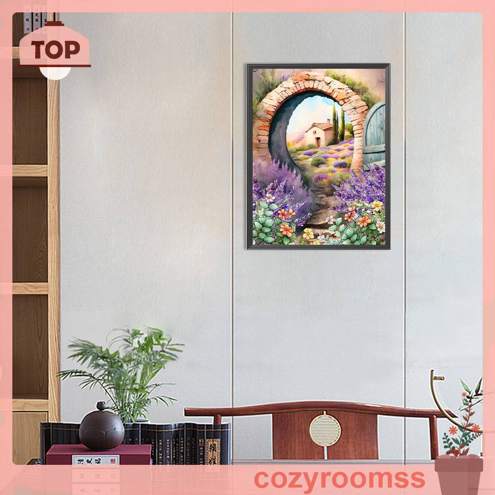 Tranh Đính Đá Kim Cương Toàn Bộ 5D DIY Hình Vẽ Hoa Oải Hương