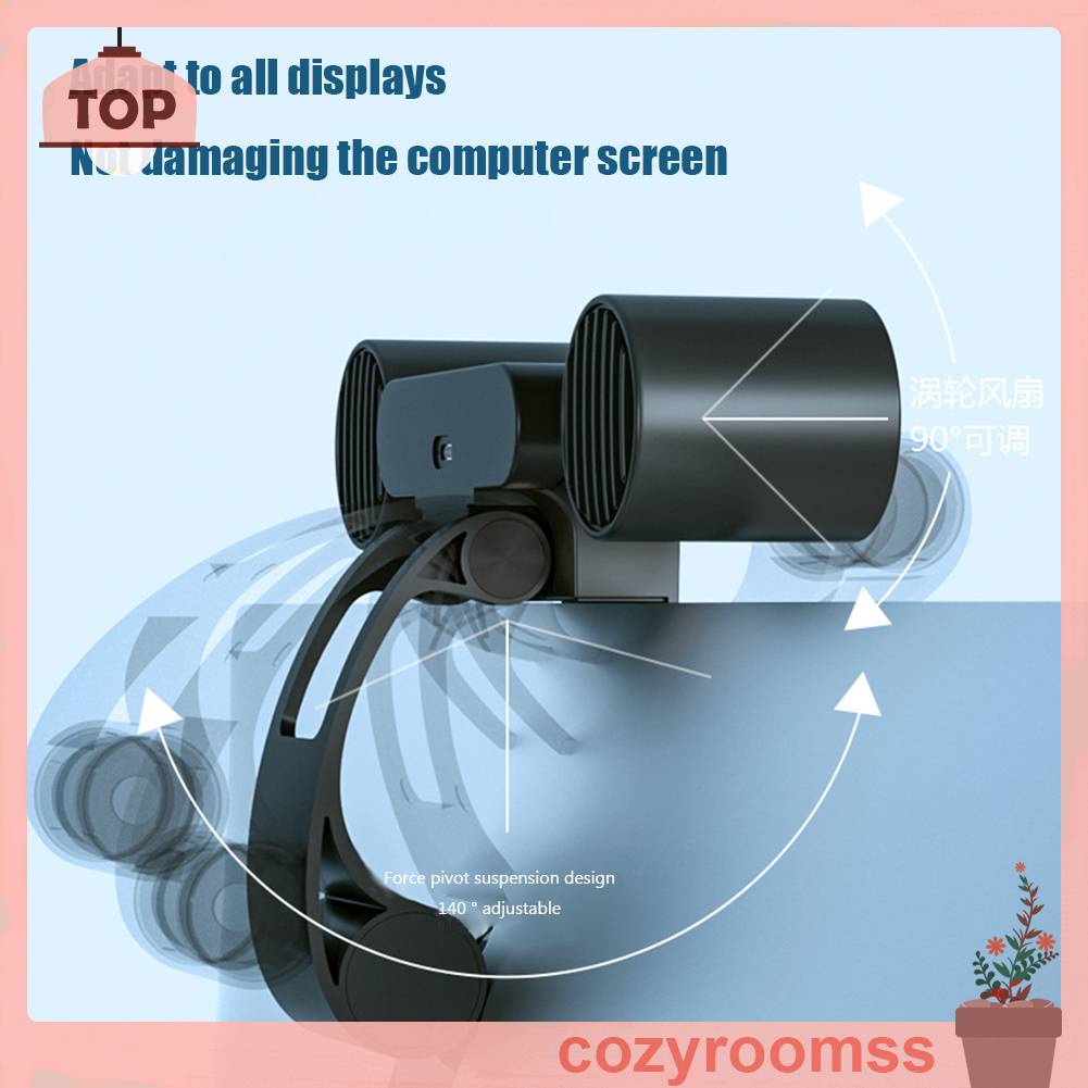 Quạt Kẹp Màn Hình Máy Tính 3 Tốc Độ 1200mAh