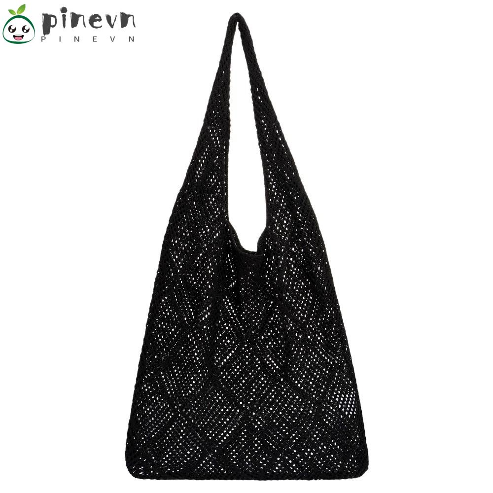 PINEVN Túi Xách Đeo Vai Đan Lát Đục Lỗ Sức Chứa Lớn Thời Trang