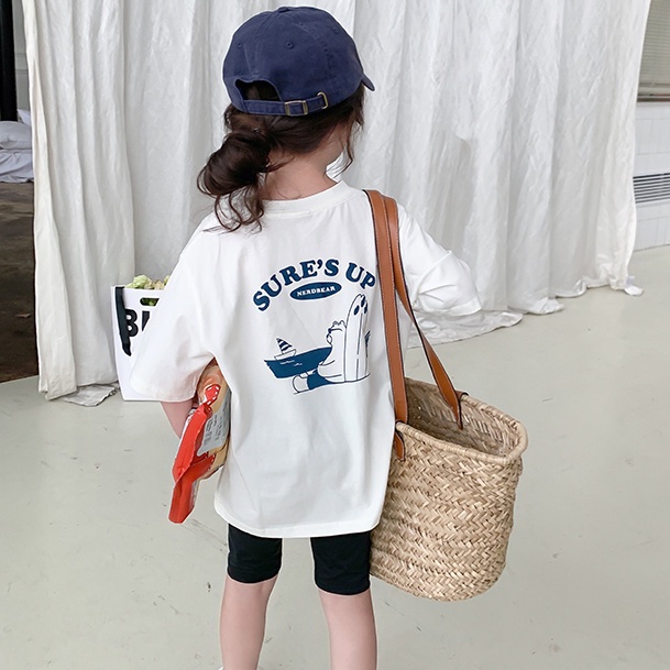 Áo Thun Cotton Mỏng Tay Ngắn Cổ Tròn In Họa Tiết Hoạt Hình Thời Trang Mùa Hè Cho Nữ