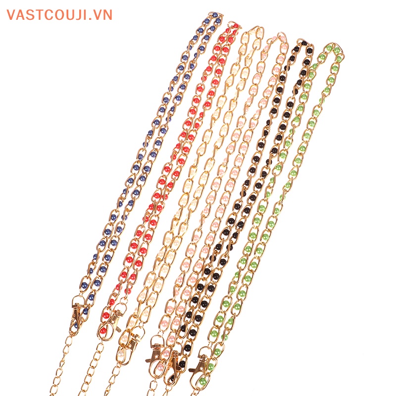 Phụ Kiện Dây Xích Kim Loại Đính Hạt Ngọc Trai Trang Trí Đầm Nữ VASTJI
