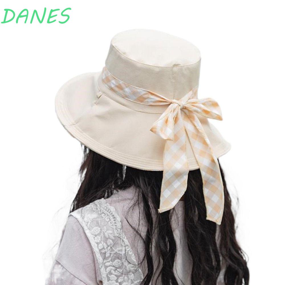 DANES Nón Tai Bèo Hai Mặt Chống Tia UV Họa Tiết Sọc Caro Thời Trang Đi Biển