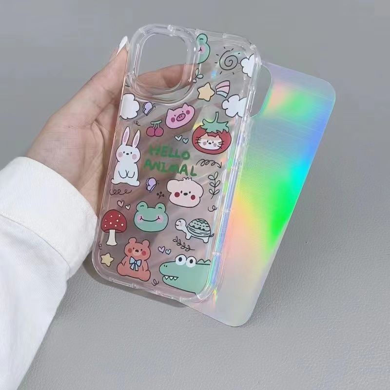 Ốp Điện Thoại Dẻo Màu Laser In Họa Tiết Hoạt Hình Động Vật Dễ Thương Cho iphone1412promax F9FL 1311 8p 7