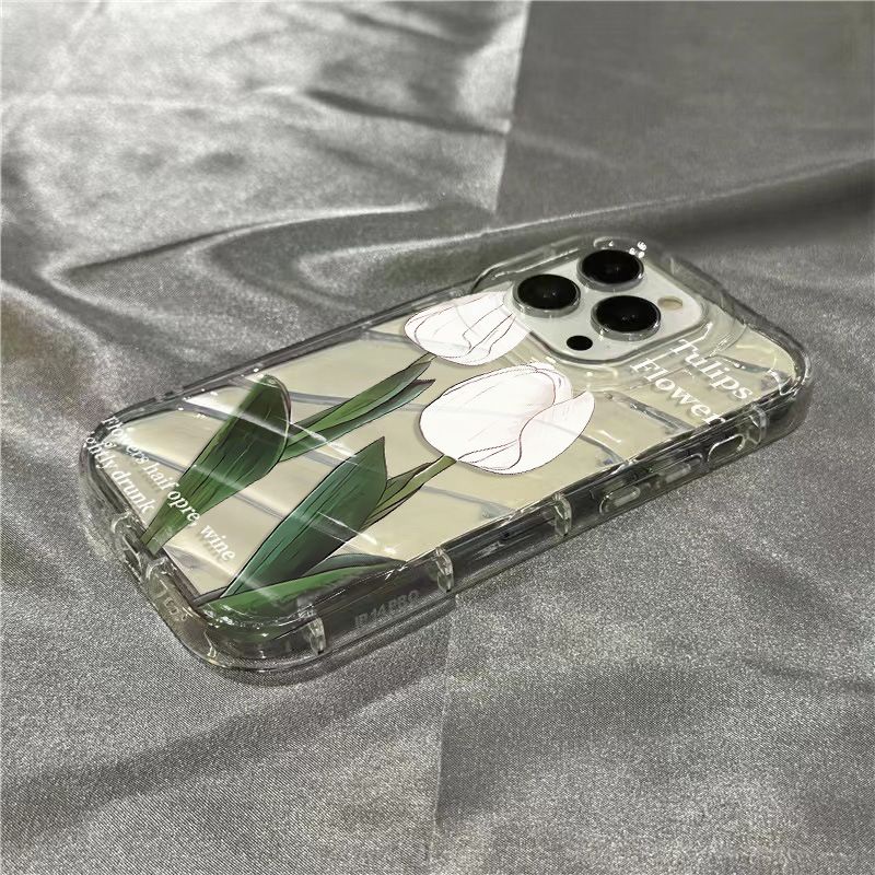 Ốp Điện Thoại Mềm Trong Suốt Họa Tiết Hoa Xinh Xắn Cho Iphone 14Promax 1312 / 11 7 / 8plus xr
