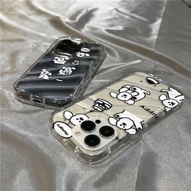 Ốp Điện Thoại Mềm Trong Suốt Hình Cún Và Bánh Kem Cho iPhone14promax 1312 / 11 7 / 8plus xr / sins 9Z4K