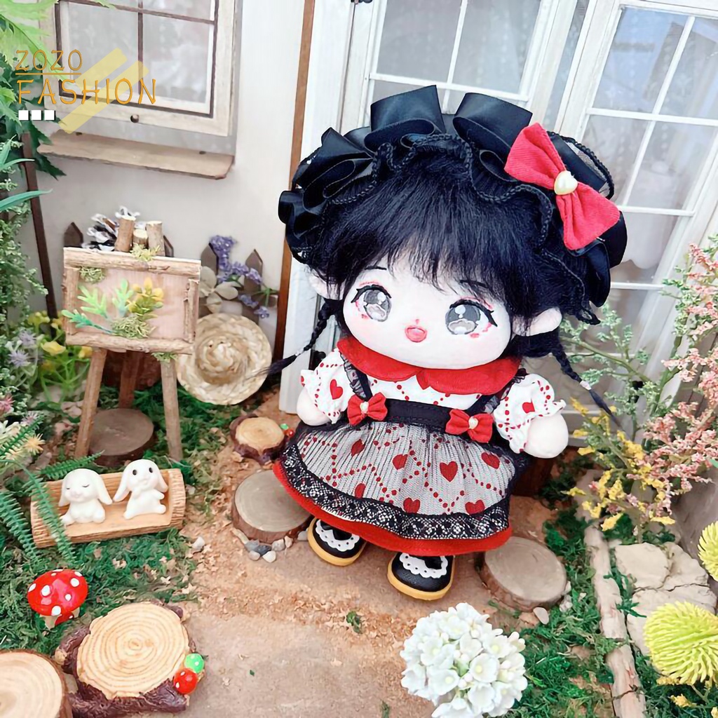 1 Bộ Trang Phục Gồm Áo Hai Dây Và Váy 20cm In Họa Tiết Trái Tim Dễ Thương Cho Búp Bê