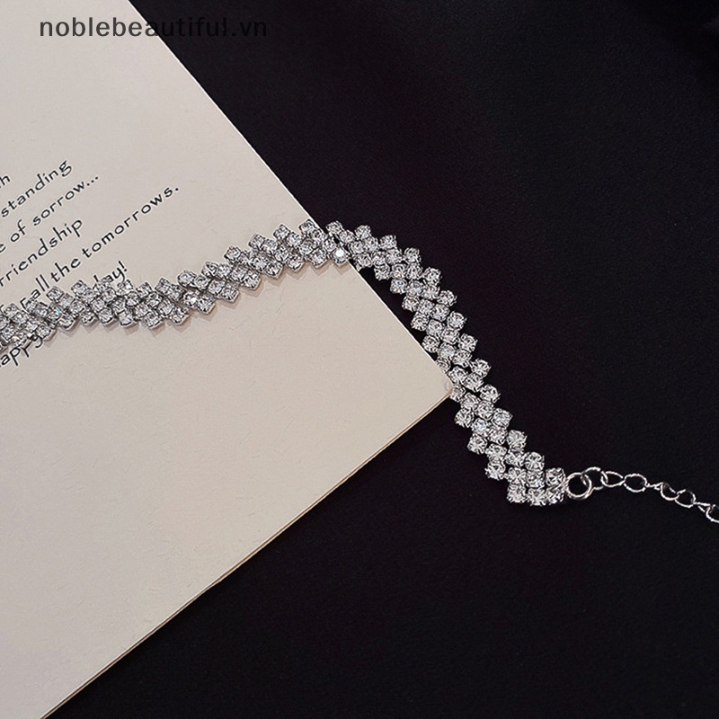 Vòng Cổ Choker Đính Đá Pha Lê Hình Học Thời Trang Dành Cho Nữ