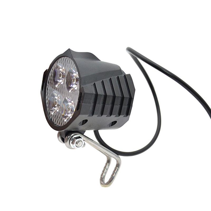 Đèn Pha E-Bike 36V-48V Chống Thấm Nước Kèm Còi Gắn Phía Trước Xe Đạp Điện