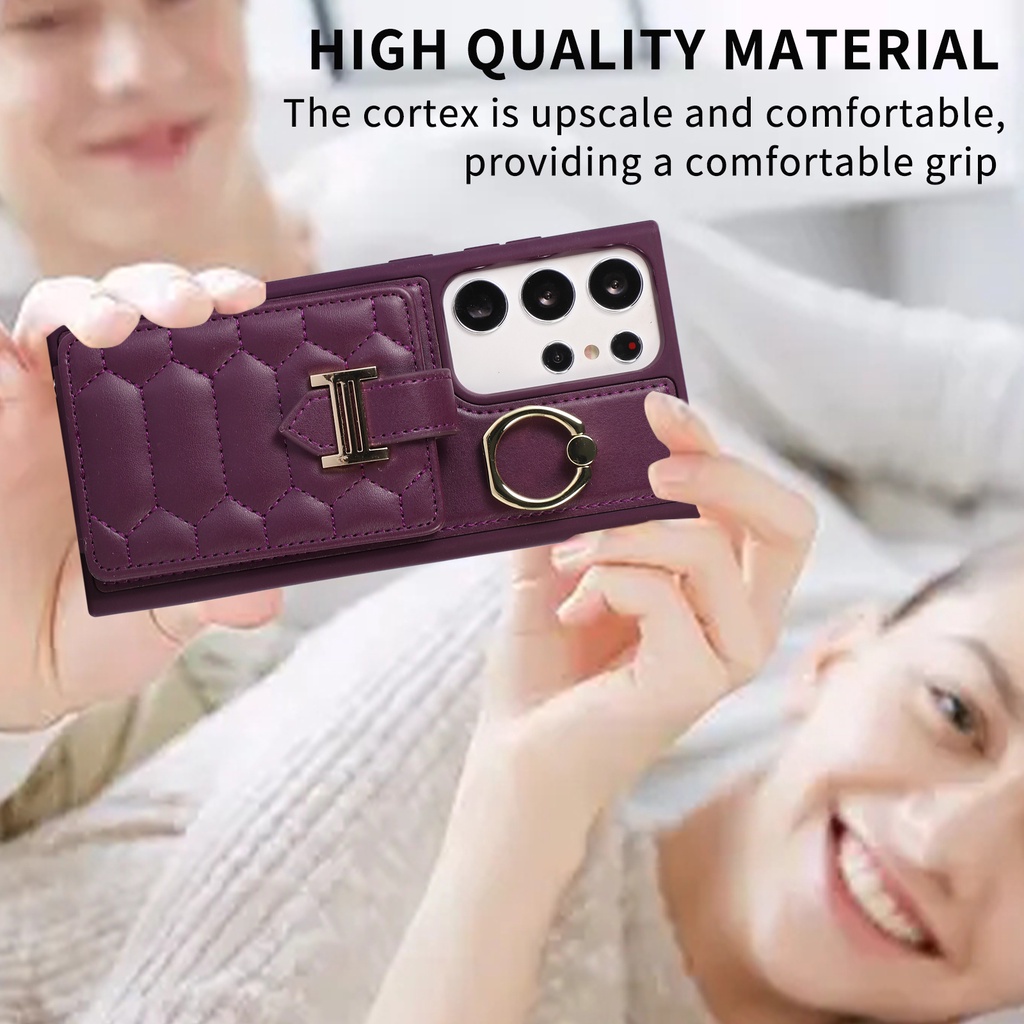 Ốp Điện Thoại Da Kèm Ngăn Đựng Thẻ Và Dây Đeo Chéo Cho Samsung S23 Ultra S22 Plus S21 FE S21 Ultra S20 Plus S23 Plus