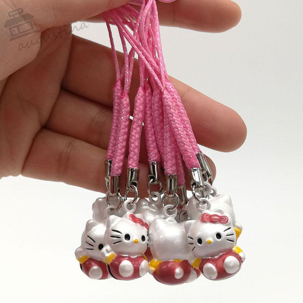 AUGUSTINA Dây Đeo Điện Thoại / Túi Đựng Bút Mini Hình Mèo Dễ Thương DIY