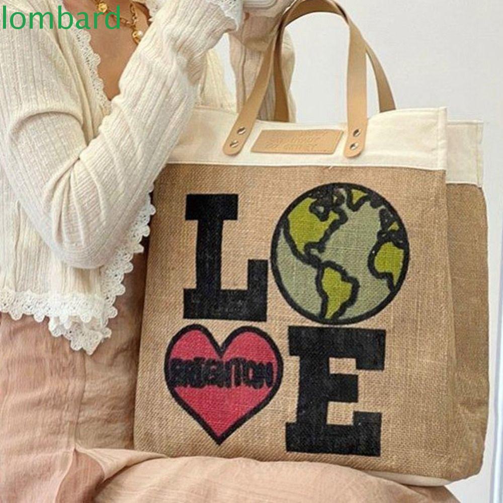 Túi Mua Sắm Bằng Vải Lanh Cỡ Lớn Có Thể Gấp Gọn Tiện Dụng