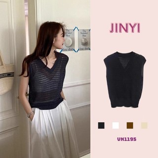 Vn1195 áo kiểu nữ len lỗ cổ tim tay hến