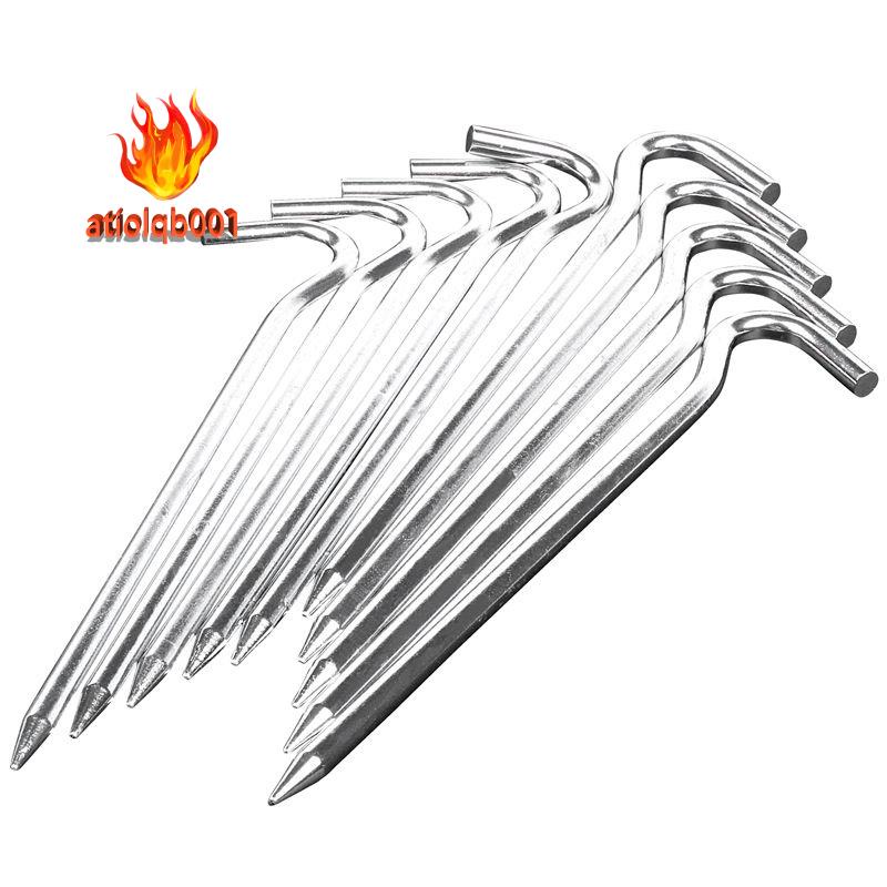 Cọc Dựng Lều Bằng Kim Loại Dài 18cm Kèm 10 Chốt Cố Định