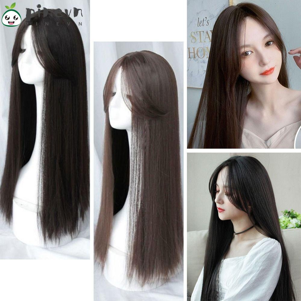 PINEVN Tóc Giả Thẳng Dài 70CM Chịu Nhiệt Tự Nhiên