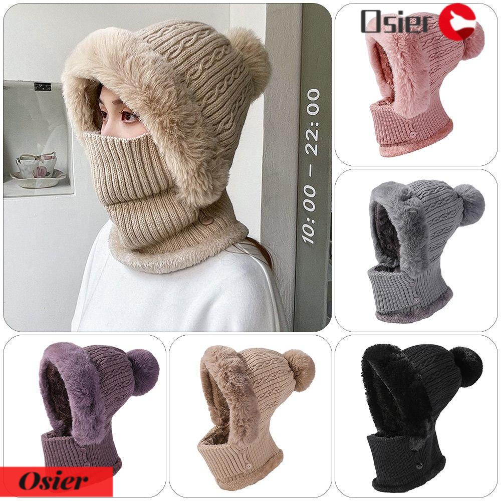 OSIER1 Mũ Len Che Mặt Bảo Vệ Tai Khi Trượt Tuyết Cho Nữ
