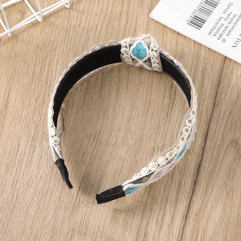 Haimeikang Băng Đô Vải Dệt Họa Tiết Hoa Thêu Phong Cách Cổ Điển Dành Cho Nữ