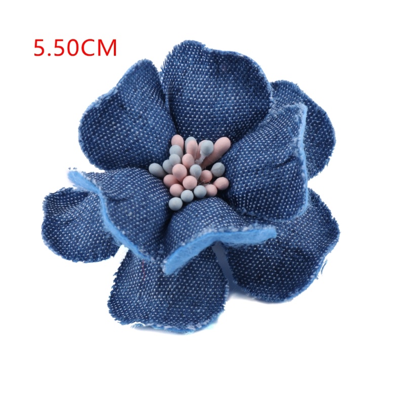 One Set 5 Hoa Vải Denim Hàn Quốc Trang Trí Quần Áo / Mũ