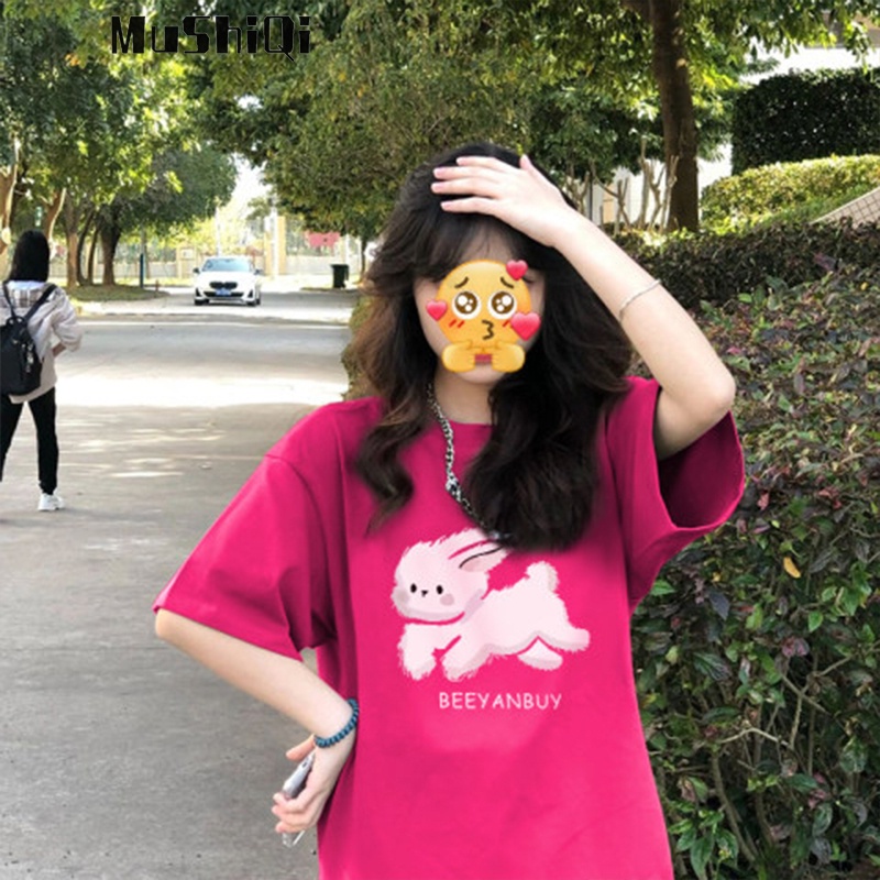 Áo Thun Cotton Tay Ngắn Dáng Rộng Thiết Kế Mới Năng Động Thời Trang Dành Cho Nữ