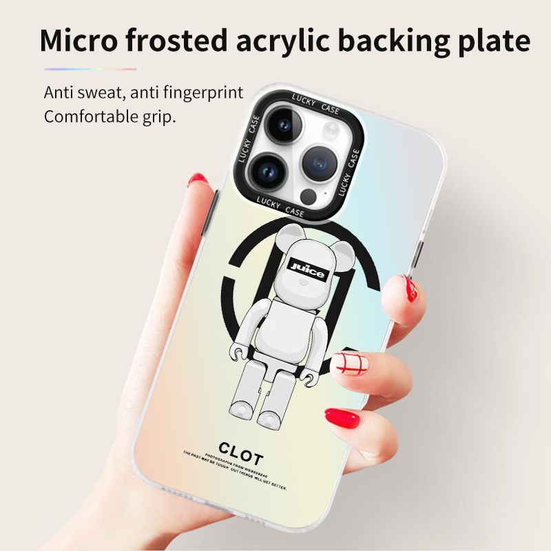 Ốp Điện Thoại Màu Laser Họa Tiết Gấu Dễ Thương Cho iPhonexr12678plusins1314 promax