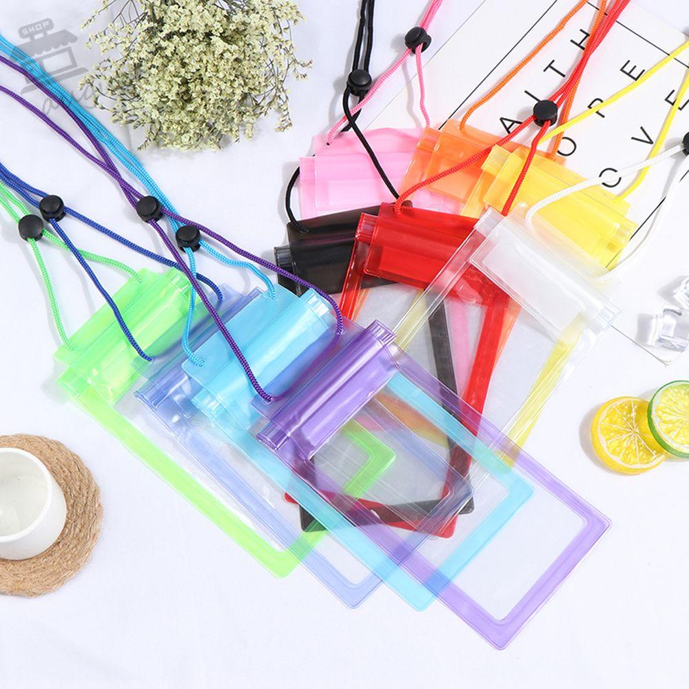 AUGUSTINA Túi Đựng Điện Thoại Di Động Bằng PVC Trong Suốt Chống Thấm Nước Đeo Cổ Thông Dụng Khi Đi Bơi