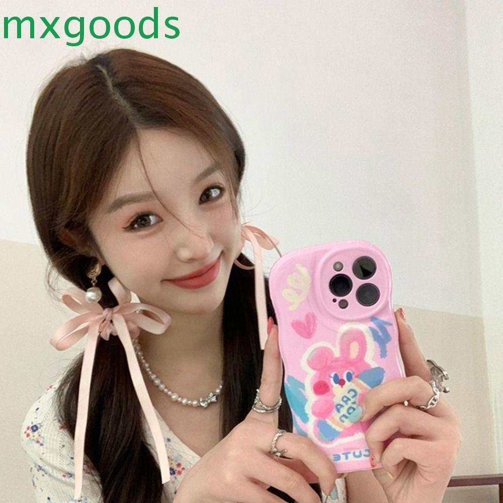 MXGOODS Dây Cột Tóc Đính Nơ Ruy Băng Cỡ Lớn Dễ Thương Phong Cách Hàn Quốc Cho Nữ