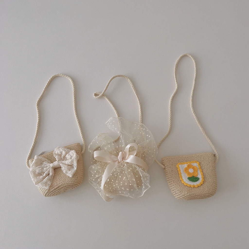 Túi Đeo Chéo Đan Len Phong Cách Công Chúa Dễ Phối Đồ Thời Trang Xuân Hè Cho Mẹ Và Bé