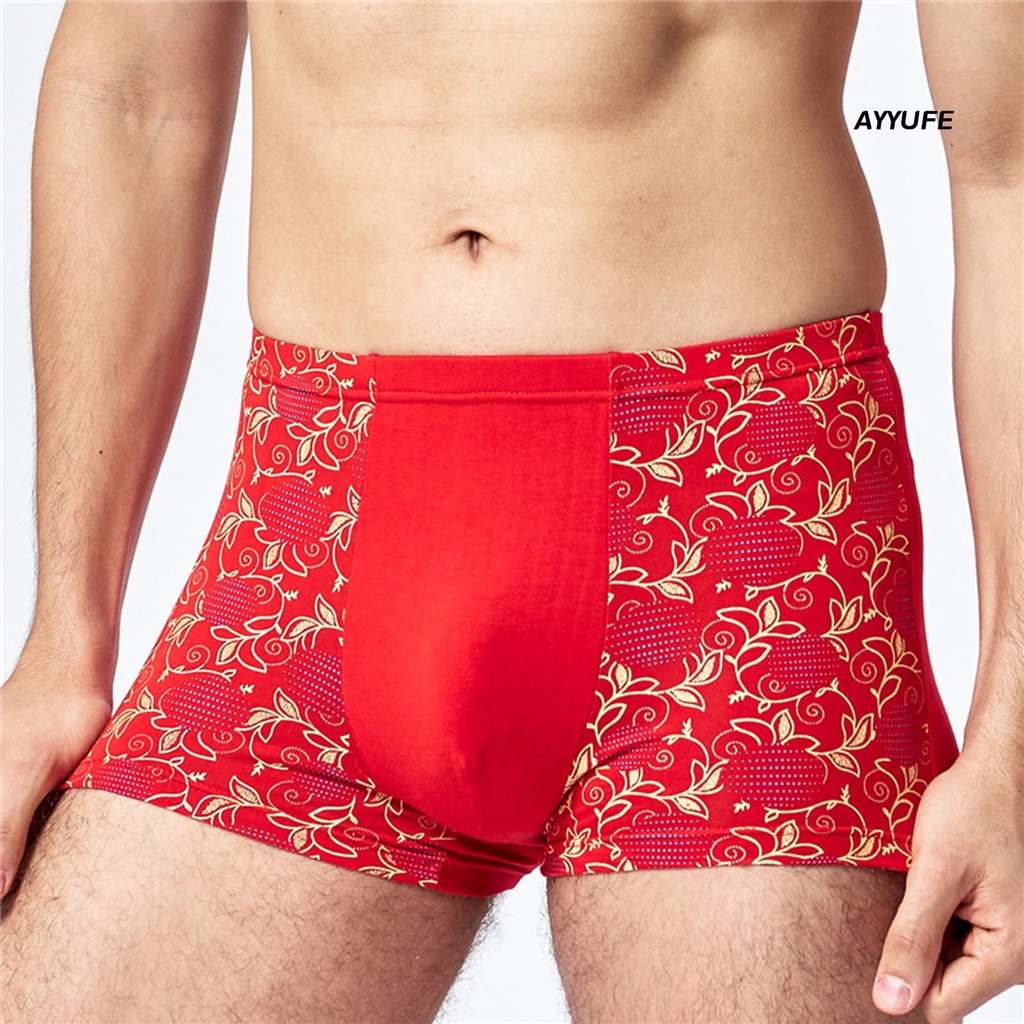 [AYYUFE] Quần Lót Boxer Không Đường May In Chữ U Thời Trang Mặc Trong Cho Nam
