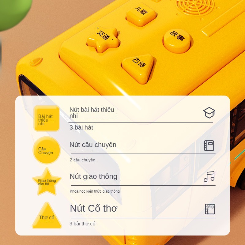 Mô Hình Xe Buýt Đồ Chơi Có Nhạc Chất Lượng Cao Dành Cho Bé